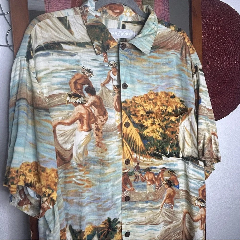 Jams World Hawaiian Hukilau Button Down size Large - Picture 2 of 8